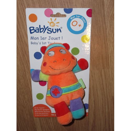 Doudou Peluche Hochet Hippopotame Pirate Vache Grelot 1er Jouet Orange Babysun  Baby Sun Hippopotamus 