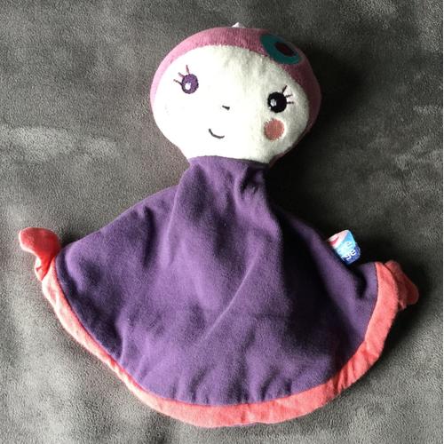 Doudou Poupée D'ailleurs Sucre D'orge Prune Violet Rose Peluche Naissance Bebe  Sucre Dorge