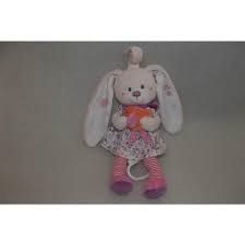 Doudou Tex Lapin Chien Rose Poussin Orange Musical Robe Fleurs