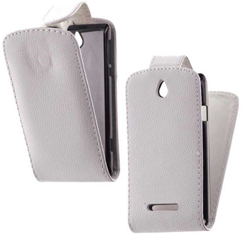 Etui Housse Coque À Clapet Rabat Sony Xperia E C1605 - Blanc