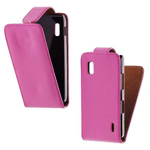 Housse Etui Coque Clapet Rabat Lg Nexus 4 E960 Simili Cuir - Rose Fushia