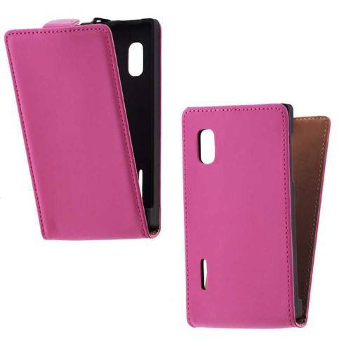 Etui Coque Housse Slim À Clapet Lg L5 E610 En Simili Cuir - Rose