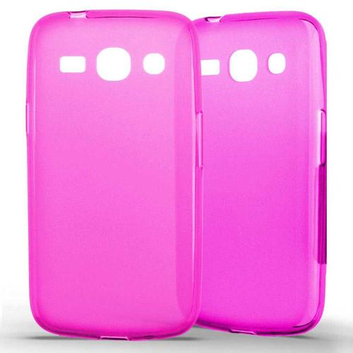 Etui Coque Housse Tpu Gel Samsung Galaxy Star 2 Plus G350e Translucide Givré - Rose Fushia