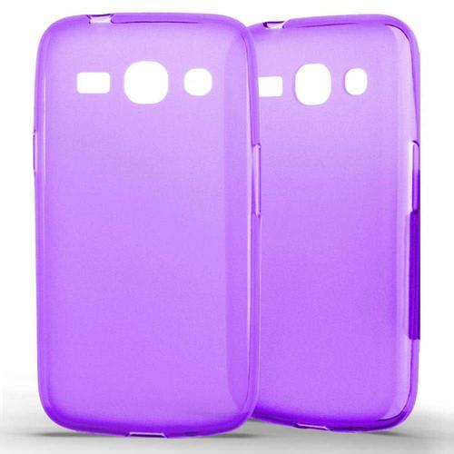 Etui Coque Housse Tpu Gel Samsung Galaxy Star 2 Plus G350e Translucide Givré - Violet