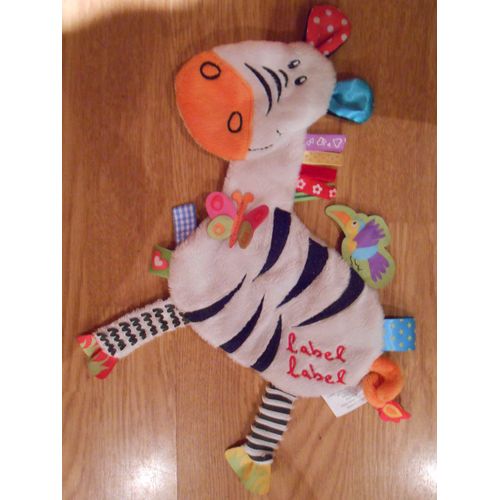Doudou Plat Label-Label Label Label Freinds Friends Zébra Doudou Zèbre Etiquette Oiseau Papillon 