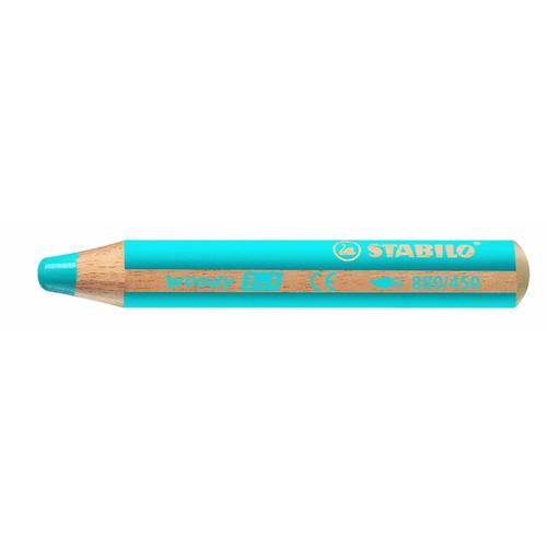 Stabilo Lot De 3 Crayons Woody 3 En 1 Extra Large Cyan