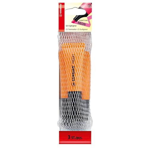 Stabilo Filet De 3 Surligneurs Neon Tendance Pte Biseautée 2- 5 Mm Orange