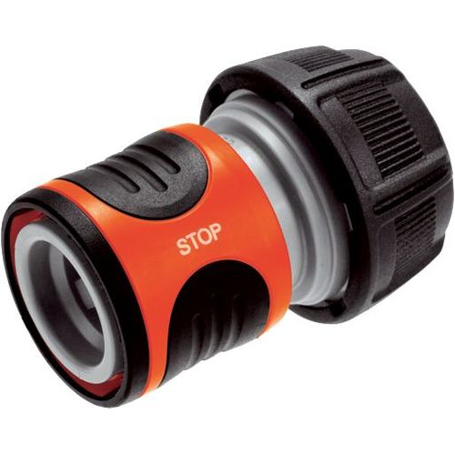 Raccord de tuyau GARDENA 18214-50 plastique avec système aquastop Ø 19 mm (3/4"), raccord enfichable GARDENA Wasserstop