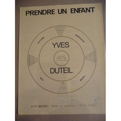 Prendre Un Enfant  Yves Duteil