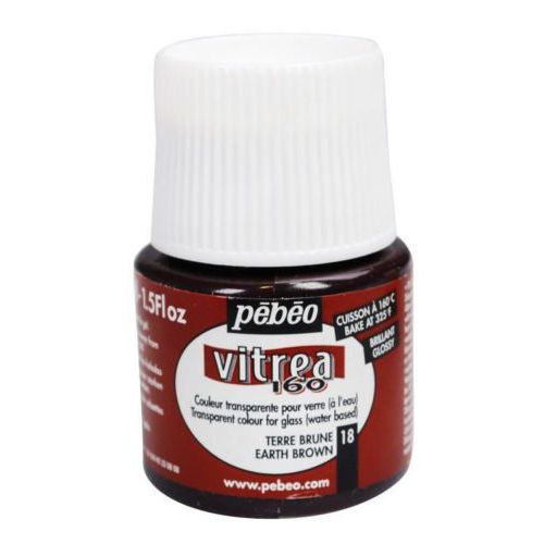 Pébéo Pot De Peinture Pour Verre Vitrea 160 N°18 Terre Brune