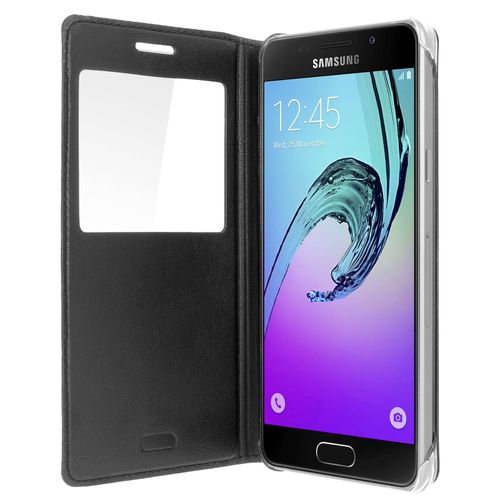 Housse Clapet Fenêtre Samsung Galaxy A5 2016 - Noir - Clapet Folio