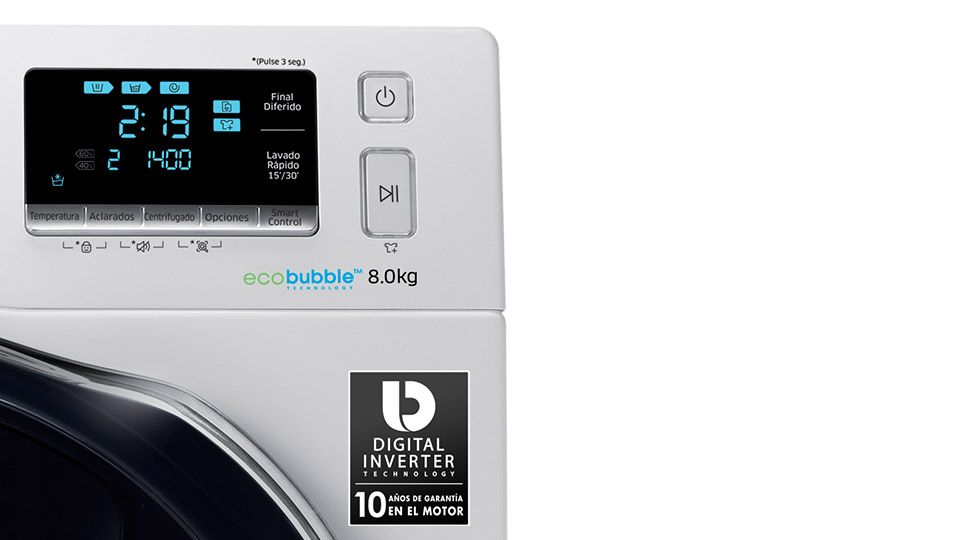 Samsung WW80K6414QW - Machine  laver - indpendant - largeur : 60 cm - profondeur : 55 cm - hauteur : 85 cm - chargement frontal - 63 litres - 8 kg - 1400 tours/min - blanc_image_8|Rakuten