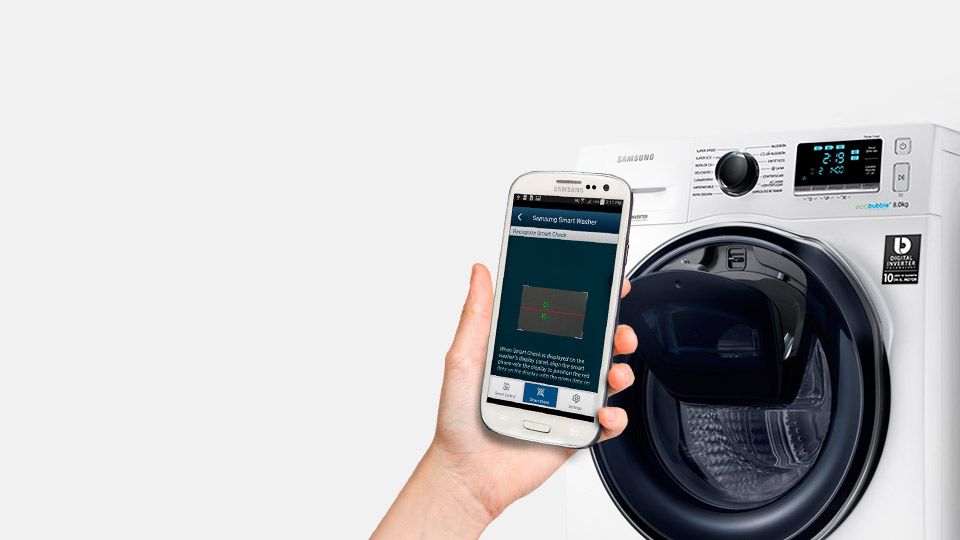 Samsung WW80K6414QW - Machine  laver - indpendant - largeur : 60 cm - profondeur : 55 cm - hauteur : 85 cm - chargement frontal - 63 litres - 8 kg - 1400 tours/min - blanc_image_7|Rakuten