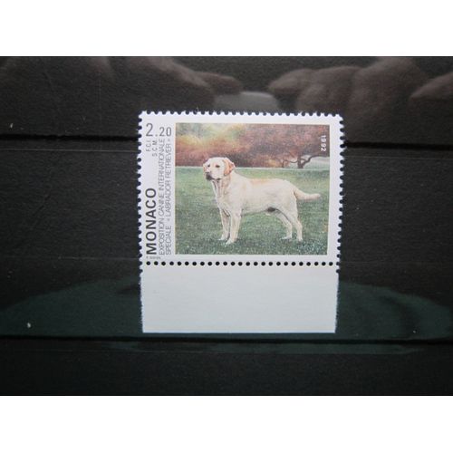 Monaco. Timbre N° 1813 (1992). Exposition Canine Internationale De Monte-Carlo. Speciale "Labrador Retriever".