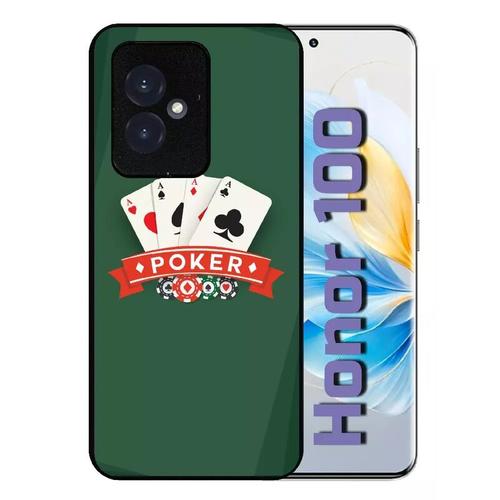 Coque Pour Honor 100 - Poker Casino - Silicone - Noir