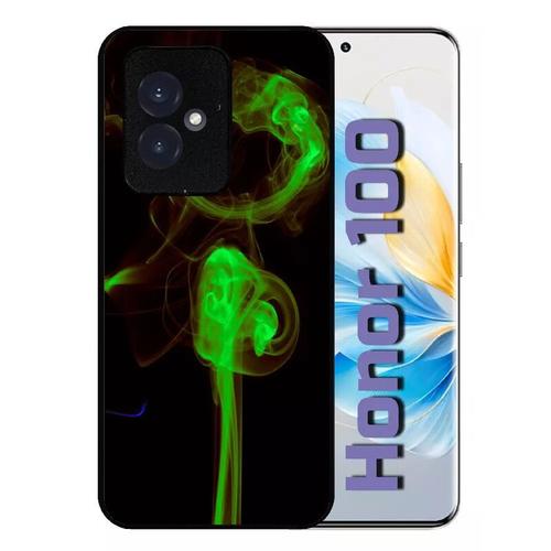 Coque Pour Honor 100 - Green Smoke - Silicone - Noir