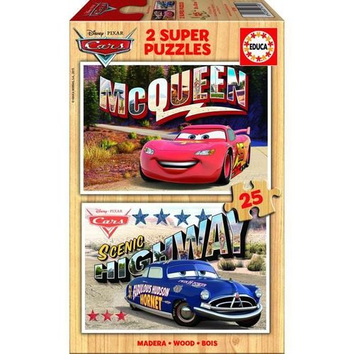 Cars Puzzle En Bois 2x25 Pieces