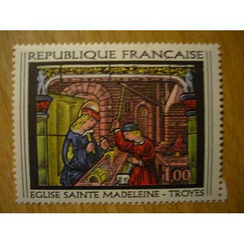Timbre Neuf Vitrail De L'eglise Sainte Madeleine De Troyes - Yvert Et Tellier 1531