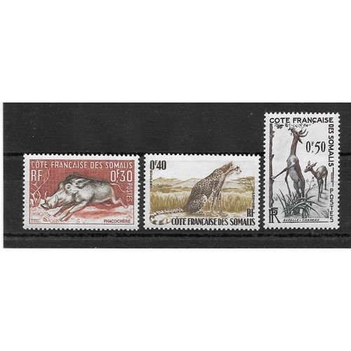 Cote De Somalis De 1958,N°287-288-289,Neufs(Lot).Phacochère,Guépard,Gazelle De Waller Dites Gazelle-Girafe.