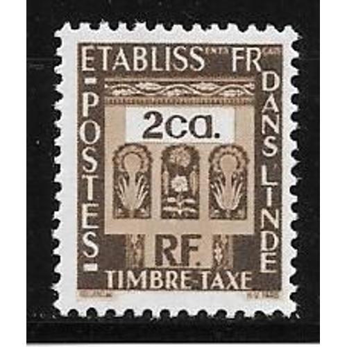 Timbre Taxe Des Établissements Français Dans L'inde,De 1948,N°20,2ca.