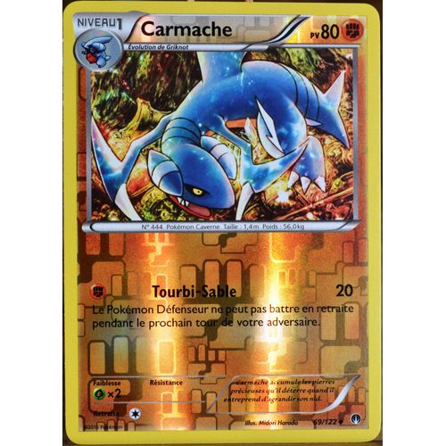 Carte Pokémon 69/122 Carmache 80 Pv - Reverse Xy09 - Rupture Turbo Neuf Fr