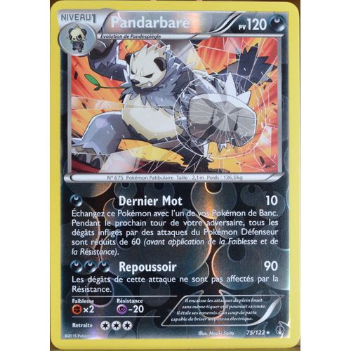 Carte Pokémon 75/122 Pandarbare 120 Pv - Reverse Xy09 - Rupture Turbo Neuf Fr