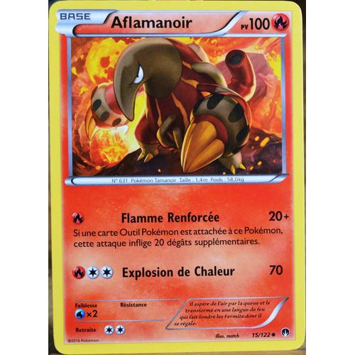 Carte Pokémon 15/122 Aflamanoir 100 Pv Xy09 - Rupture Turbo Neuf Fr