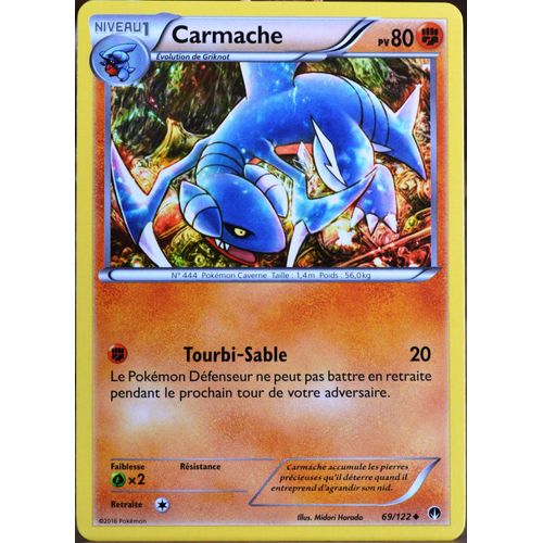 Carte Pokémon 69/122 Carmache 80 Pv Xy09 - Rupture Turbo Neuf Fr