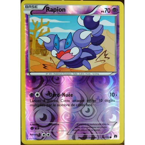 Carte Pokémon 53/122 Rapion 70 Pv - Reverse Xy09 - Rupture Turbo Neuf Fr