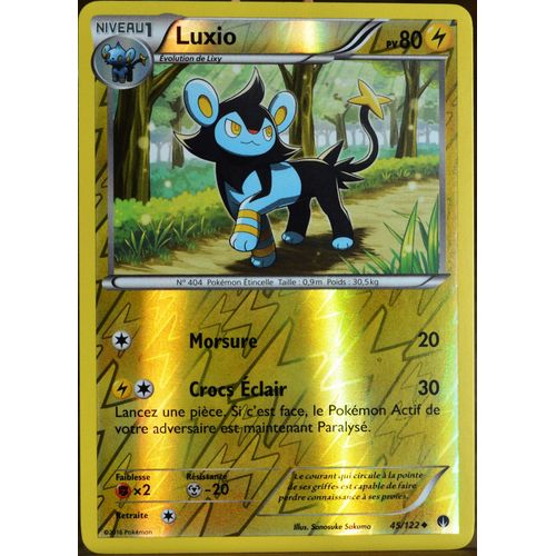 Carte Pokémon 45/122 Luxio 80 Pv - Reverse Xy - Rupture Turbo Neuf Fr