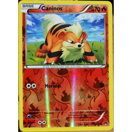 Carte Pokémon 10/122 Caninos 70 Pv - Reverse Xy - Rupture Turbo Neuf Fr