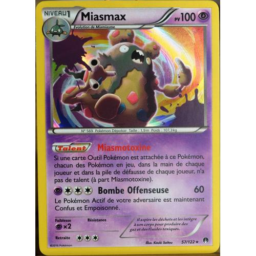 Carte Pokémon 57/122 Miasmax 100 Pv Xy09 - Rupture Turbo Neuf Fr