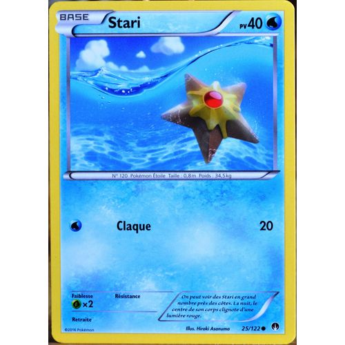 Carte Pokémon 25/122 Stari 40 Pv Xy09 - Rupture Turbo Neuf Fr