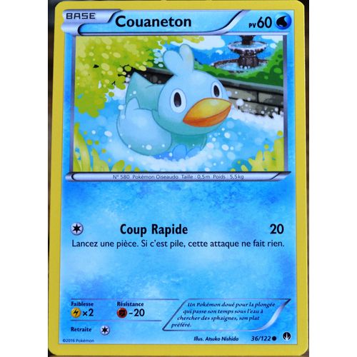 Carte Pokémon 36/122 Couaneton 60 Pv Xy - Rupture Turbo Neuf Fr