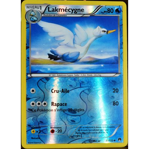 Carte Pokémon 37/122 Lakmécygne 80 Pv - Reverse Xy09 - Rupture Turbo Neuf Fr