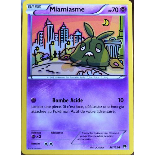 Carte Pokémon 56/122 Miamiasme 70 Pv Xy09 - Rupture Turbo Neuf Fr