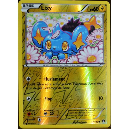 Carte Pokémon 44/122 Lixy 60 Pv - Reverse Xy - Rupture Turbo Neuf Fr