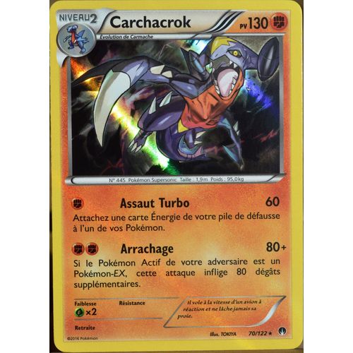 Carte Pokémon 70/122 Carchacrok 130 Pv Xy09 - Rupture Turbo Neuf Fr