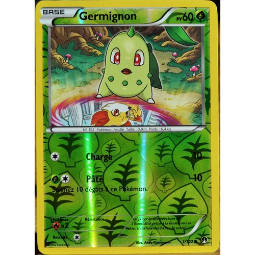 Carte Pokémon 1/122 Germignon 60 Pv - Reverse Xy - Rupture Turbo Neuf Fr