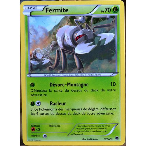 Carte Pokémon 9/122 Fermite 70 Pv Xy09 - Rupture Turbo Neuf Fr