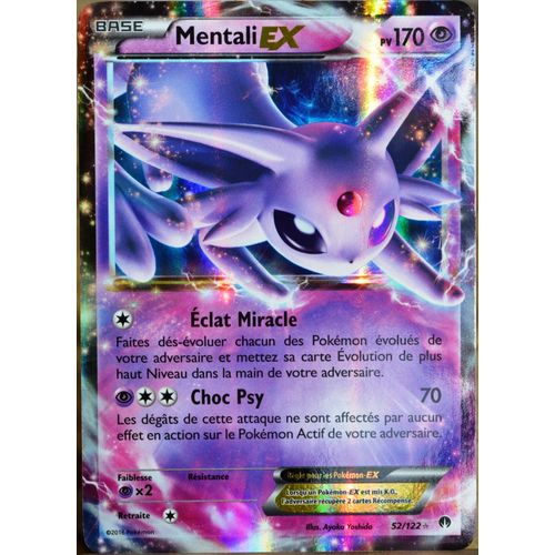 Carte Pokémon 52/122 Mentali Ex 170 Pv Xy - Rupture Turbo Neuf Fr