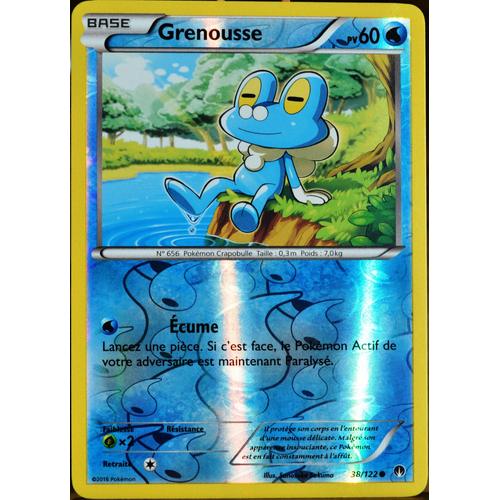 Carte Pokémon 38/122 Grenousse 60 Pv - Reverse Xy09 - Rupture Turbo Neuf Fr