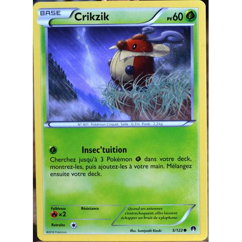 Carte Pokémon 5/122 Crikzik 60 Pv Xy09 - Rupture Turbo Neuf Fr