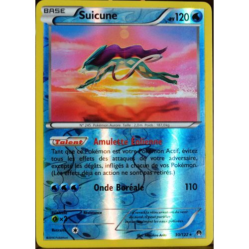 Carte Pokémon 30/122 Suicune 120 Pv - Reverse Xy - Rupture Turbo Neuf Fr