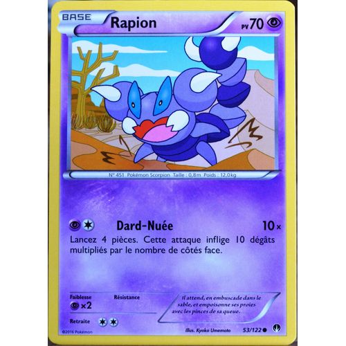 Carte Pokémon 53/122 Rapion 70 Pv Xy09 - Rupture Turbo Neuf Fr