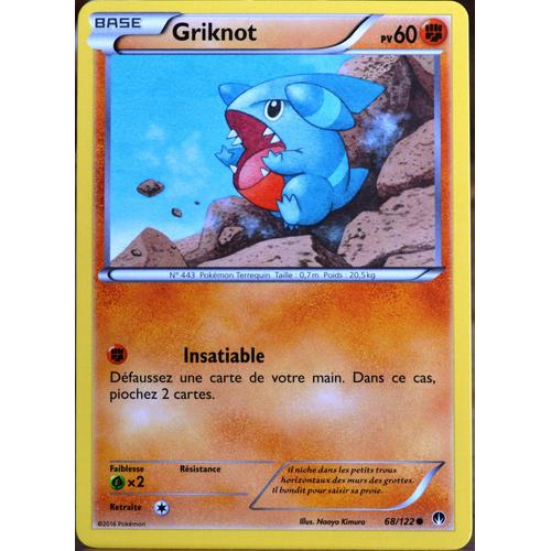 Carte Pokémon 68/122 Griknot 60 Pv Xy - Rupture Turbo Neuf Fr