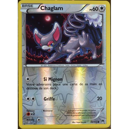 Carte Pokémon 93/122 Chaglam 60 Pv - Reverse Xy - Rupture Turbo Neuf Fr