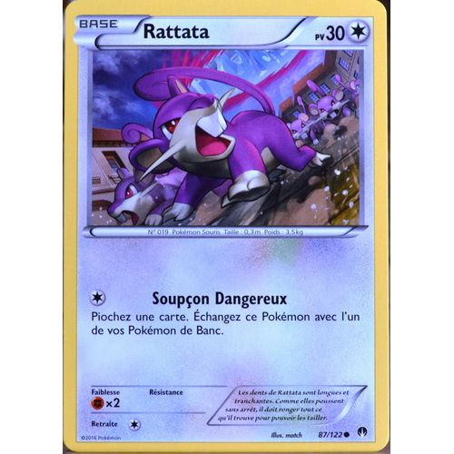 Carte Pokémon 87/122 Rattata 30 Pv Xy09 - Rupture Turbo Neuf Fr