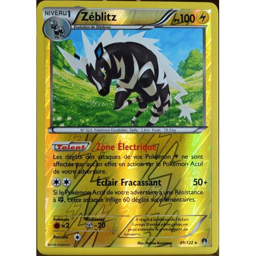 Carte Pokémon 49/122 Zéblitz 100 Pv - Reverse Xy09 - Rupture Turbo Neuf Fr