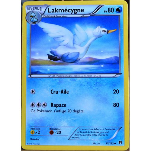 Carte Pokémon 37/122 Lakmécygne 80 Pv Xy09 - Rupture Turbo Neuf Fr